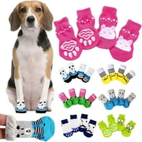 TELOLY Dog Socks for Small Medium Dogs Non Slip Anti Slip Pet Puppy Doggie Grip Socks Protectors Indoor Traction Control Socks for Hardwood Floor, 8 Styles