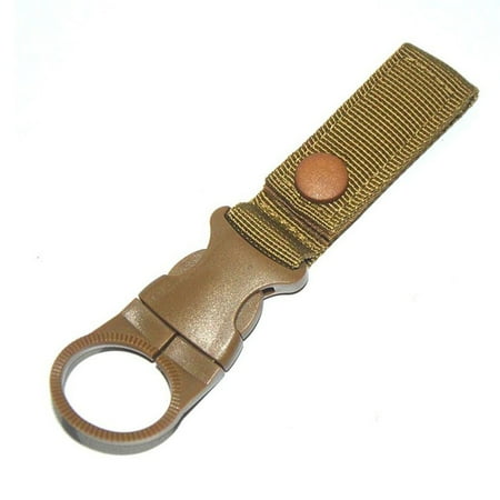 Water Bottle Hook Nylon Clip for Backpack Bottle Carrier Sports and Hunting Outdoor Tool Khaki