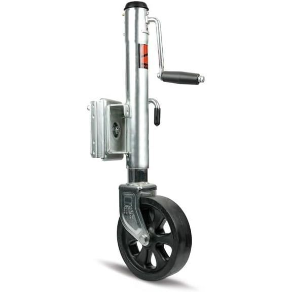 Bastion Distribution Marine Jack with Swivel Mount, Side-Wind Crank, 8" Poly Wheel, Bolt-On, 1500lb Capacity