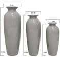 thumbnail image 2 of Hosley Set of 3, Grey Ceramic Flower Vases for Living Room Table Decor, 2 of 6
