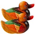 thumbnail image 3 of Ducks Statue Crafted from Wood for Home Decor and Wedding Gifts Multi Color 1 Pair, 3 of 5