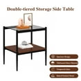 thumbnail image 4 of Set of 2 Rectangle End Table, Tempered Glass Tabletop with Mdf Layer, Modern Table for Living Room, Gray Glass, 4 of 14
