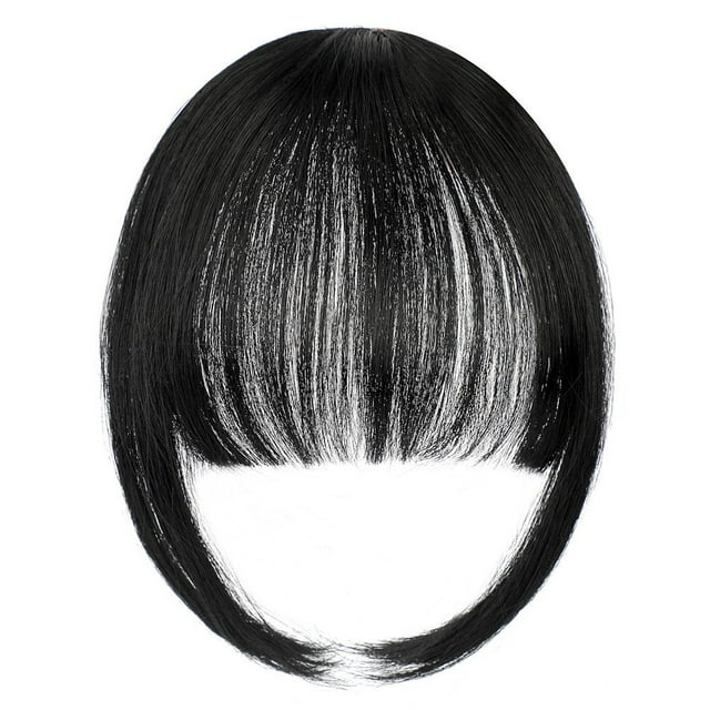 CHUANK Frange à Clip en Cheveux Humains Véritables Fausses Frange Extensions de Cheveux à Clip pour Femmes Frange Légère Pièces de Cheveux Naturels pour Usage Quotidien (Rouge Brun)