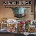 thumbnail image 4 of Tarro de pepinillos encurtidos con separación en seco y húmedo con colador, tarro de kimchi de pepinillos volteado al revés, 4 of 9