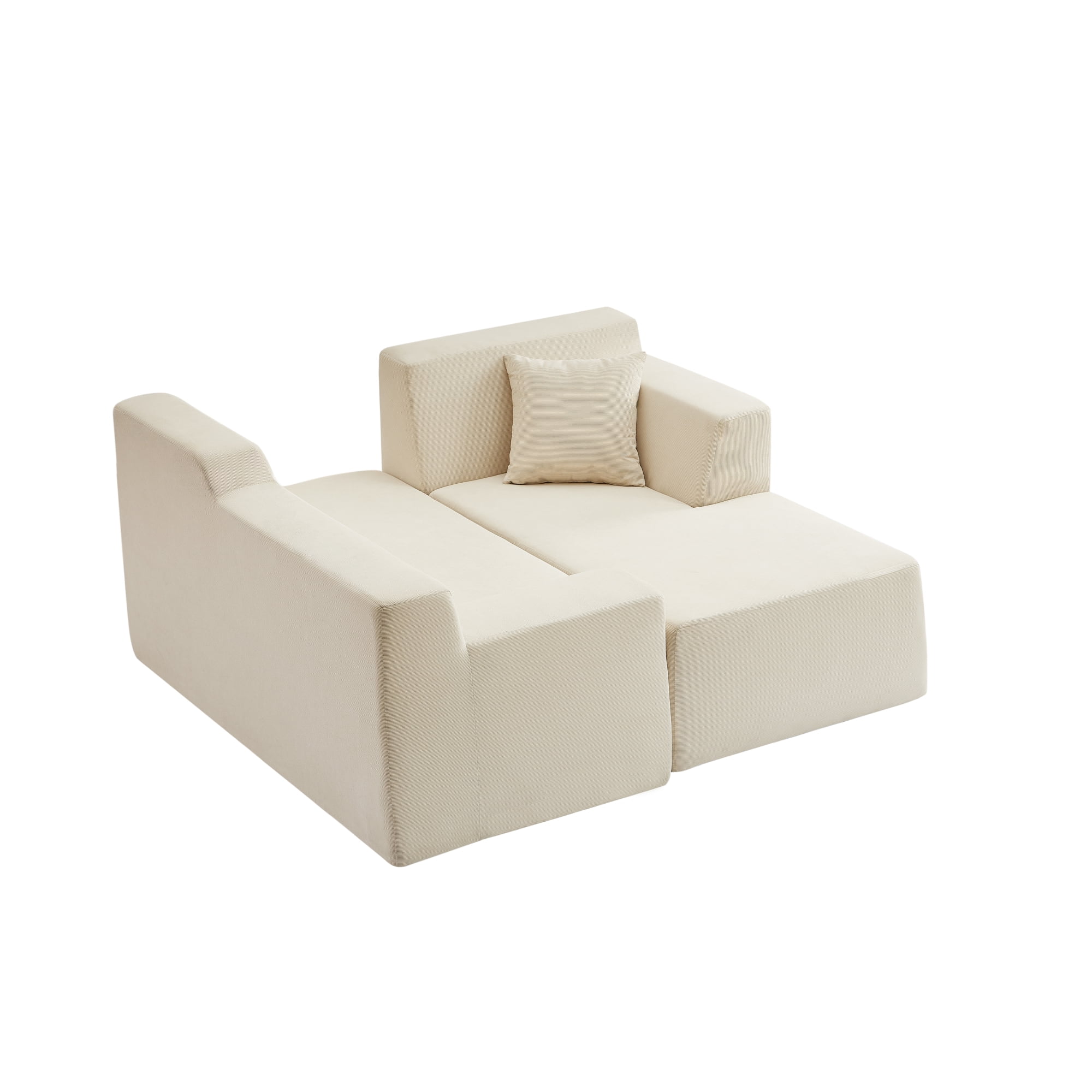 Leumius 96" Modular Sectional Sofa Couches,L-Shape Couch 3 Seat Modular Sofa Memory Foam Sectional Couches for Living Room, Cloud Couch with Oversized Chaise(Beige,Right Facing Chaise)