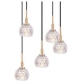 thumbnail image 2 of Woodbridge Lighting Elise 5-Light Glass Cluster Pendant in Brass/Bronze/Mercury, 2 of 5