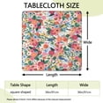 thumbnail image 2 of Pioneer Flower Floral Print Pattern Square Fitted Tablecloth with Elastic Edge,Square Table Cover,Washable Elastic Table Cover for Home Kitchen Party Decor 36"x36", 2 of 6