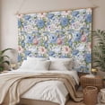 thumbnail image 3 of Blue Pink Spring Floral Small Tapestry for Bedroom Wall Hanging Tapestry, Vintage Summer Botanical Ceiling Backdrop Tapestries Poster Blanket Wall Decor for Teens Room Living Room Dorm 23" x 28", 3 of 8