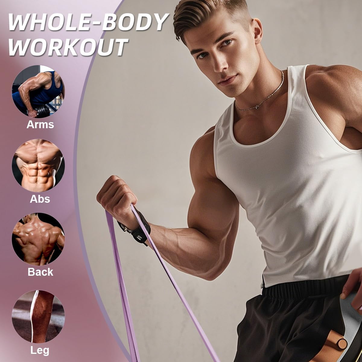 JJEAN-Resistance Bands,Pull Up Assist Bands Set with Handles, Exercise & Workout Bands with Door Anchor for Men & Women – Home Fitness Equipment for Strength Training, Stretching