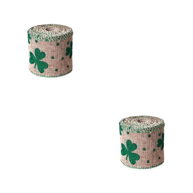 Bewildely Cintas patrón de hojas papel de envolver dorado trébol artesanía cinta decoración para manualidades de costura DIY decoración Type6 NO6