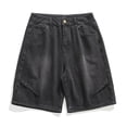 thumbnail image 6 of JTieacloth Mens Baggy Jean Shorts Casual Loose Fit Denim Shorts Summer Five Point Shorts(Black), 6 of 7