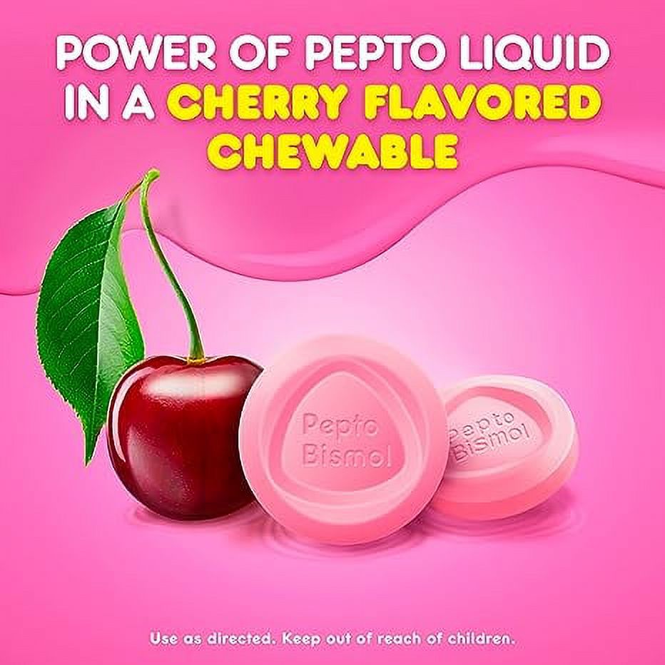 Pepto-Bismol 5 Symptoms Digestive Relief Chewable Tablets, Cherry 30 Each - image 4 of 5