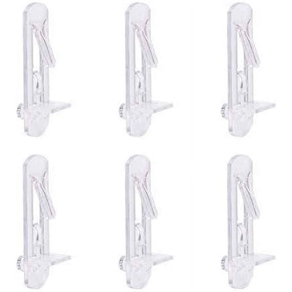 PinesC 30 Pack Shelf Support Peg, Clear Plastic Cabinet Shelf Pins, Self-Locking Bracket Clips for Supporting Furniture Kitchen Bookcase Closet Shelf, Fits 17/64" Diameter Hole and 5/8" Shelf