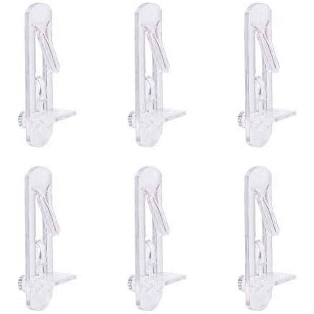 PinesC 30 Pack Shelf Support Peg, Clear Plastic Cabinet Shelf Pins, Self-Locking Bracket Clips for Supporting Furniture Kitchen Bookcase Closet Shelf, Fits 17/64" Diameter Hole and 5/8" Shelf