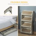 thumbnail image 4 of PawHut Pet Stairs Foldable, Dog Ramp 4-Level with Nonslip Soft Mats, Gray, 4 of 9