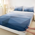 thumbnail image 3 of jejeloiu Modern Asbtract Geometric Full Size Sheets,Minimalsit Style Bed Sheets,White Blue Ombre Sheet Sets For Girls Boys,Microfiber Bedroom Decor,4 Pieces, 3 of 7