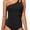 Black, variant on MORTTIC Women's Tummy Control One Piece Swimsuit, One Shoulder Full Coverage Bathing Suit,Black S