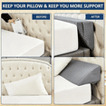 thumbnail image 3 of Oaskys Headboard Wedge Pillow, Memory Foam Pillow with Side Pockets & Removable Cover, Supportive Ergonomic Headrest for Acid Reflux & Back Pain Relief, 3 of 8