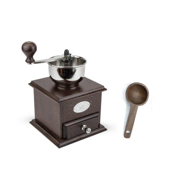 Peugeot Bresil Walnut Coffee Mill, 8.75 W/Wooden Spice Scoop