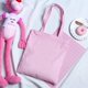 thumbnail image 5 of Bolso de compras de lona de color sólido de moda Bolso de hombro de bricolaje de gran capacidad, 1 pieza-rosa JM, 5 of 5
