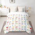 thumbnail image 2 of jejeloiu Kawaii Bowknot Ribbon 7-Piece Bedding Comforter Set,Colorful Cute Bow King Bedding Sets For Girls Teens Reversible, 2 of 8