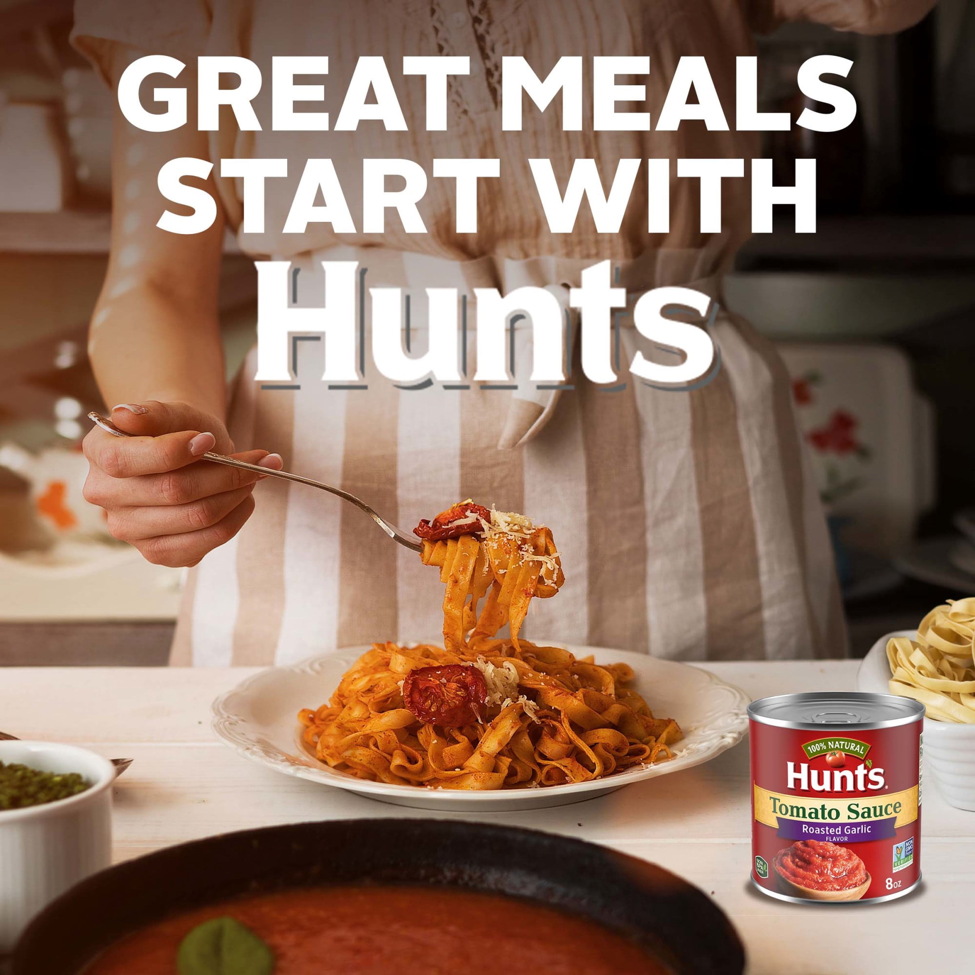 (24 pack) Hunt’s Tomato Sauce with Roasted Garlic, 8 oz. Can (Pack of 24)