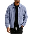 thumbnail image 4 of FchengtaiS Men's Button Down Shacket Long Sleeve Turndown Collar Lightweight Jackets Fall Outerwear with Pockets, 4 of 4