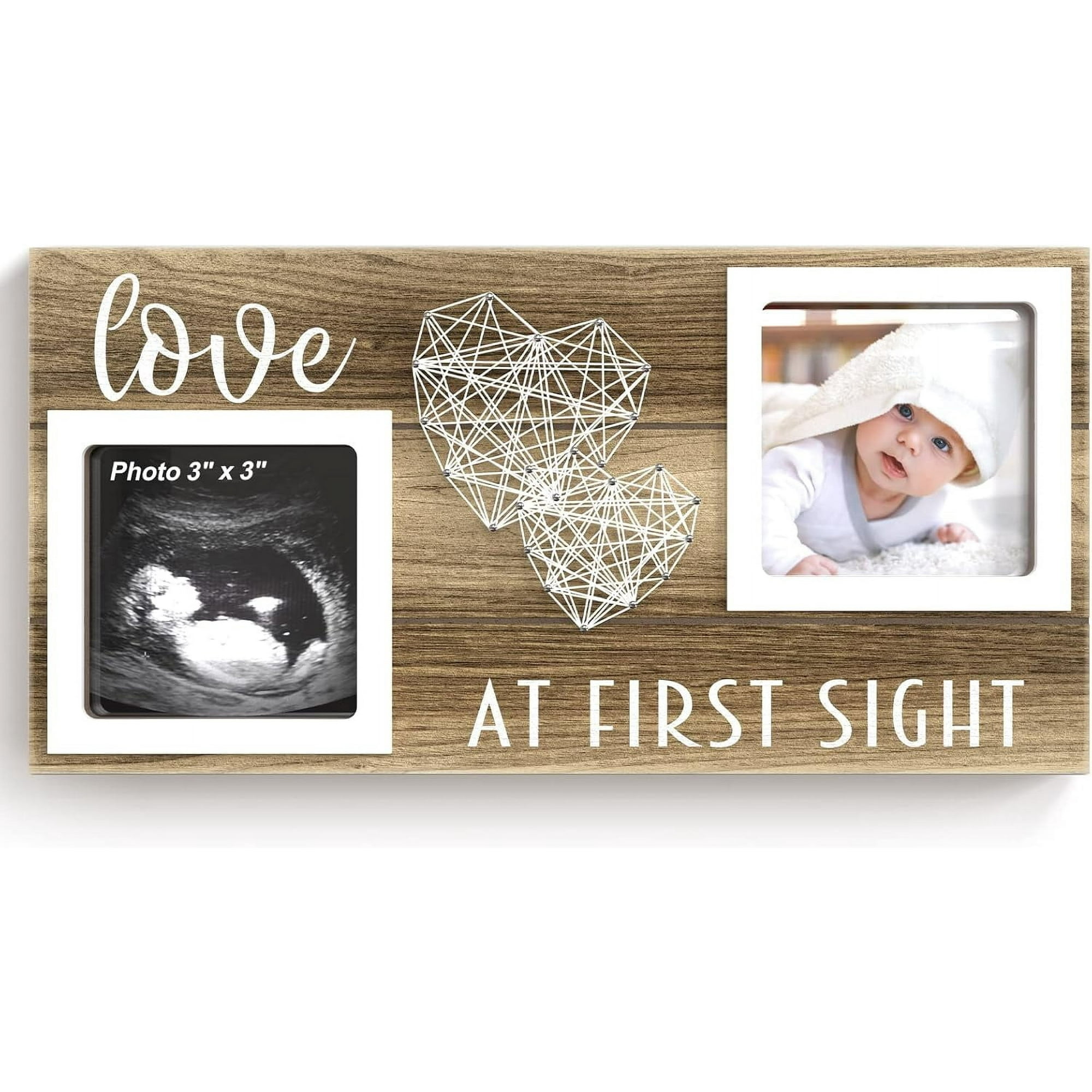 Baby Sonogram Picture Frame for 3" x 3" Ultrasound Photo - Pregnancy Announcements Ideas - Gender Reveal Baby-Shower Gift - New Mom Expecting Parents to Be Keepsake Gifts - Nursery Décor