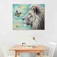 thumbnail image 2 of COMIO  Colorful Lion Wall Art Lion And Butterfly Canvas Wall Art Gray White Lion And Colorful Butterfly Pictures Wall Decor, 2 of 4