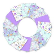 Create It 18"x21" Cotton Unicorn Glitter Precut Sewing & Craft Fabric Bundle, Multicolor 15 Piece