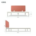 thumbnail image 4 of Mellow Kert Metal Platform Bed with Fabric Headboard and Rounded Legs, Sunset Coral, King, 4 of 8