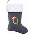 thumbnail image 1 of Dbfengbilian 21 Inches Christmas Stockings with Customizable Letters, Large Christmas Stockings with Super Soft Plush Cuff Embroidered Letter - Grey Q, 1 of 7