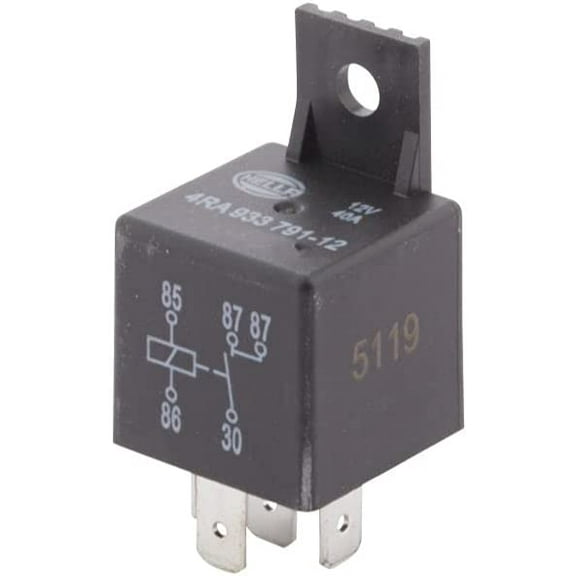 Hella 933791121 12V, 5 Pin, Mini ISO Relay with Dual (87) Load Connections, Multi
