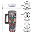 thumbnail image 4 of OBREWU French Bulldog Dog and Flower Tumbler with Handle and Lid,French Bulldog Dog and Flower 40oz Double Wall Vacuum Insulated Tumbler,Cups Gift for Women and Men, 4 of 7