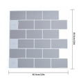 thumbnail image 2 of Adhesivo para azulejos de pared, papel tapiz de plástico de ladrillo 3D, autoadhesivo, calcomanía de decoración de pared para el hogar, BW55, gris Eigraketly HA002477-04, 2 of 6