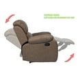 thumbnail image 5 of Geniqua Brown Leather Recliner Sofa Single Couch Lounge Chair Theater Seat Home Sofa Lay Back, 5 of 8