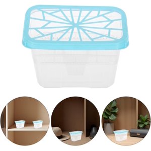 One boîte vide absorbant l'humidité, un récipient de déshumidificateur en plastique rechargeable, adapté aux armoires., bleu