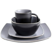 Gibson Elite Soho Lounge Dinnerware Set, Service for 4 (16pcs), Matte Gray