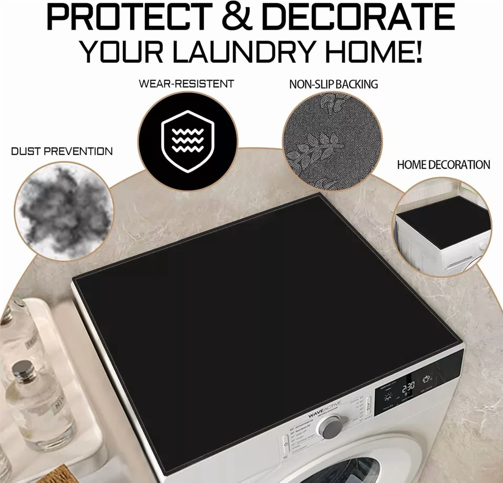 Washer Dryer Top Mat Cover Anti-Slip Washing Machine Dust-Proof Top Cover