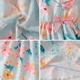 thumbnail image 5 of IPIO Girls Floral Summer Dress with Ruffle Sleeves and Bow Accents, Mint Green A-Line Party Dress, 5 of 8