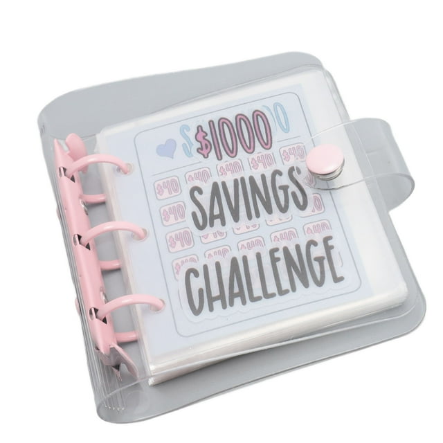 1000 Savings Challenge Folder PVC Mini Budget Folder with Sticker for Effective Financial Management