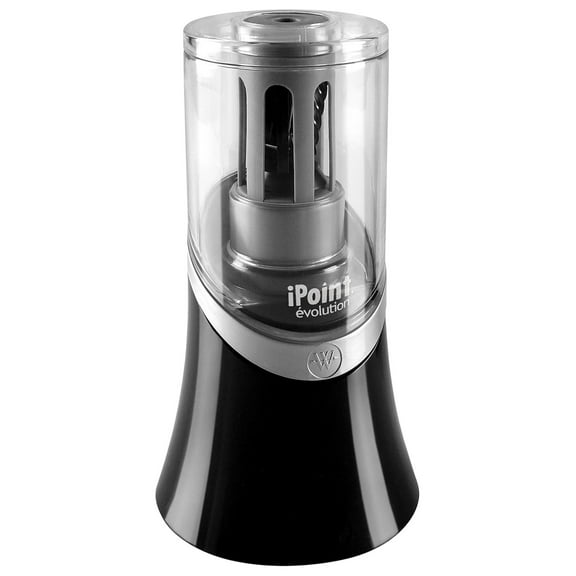 14888 iPoint Evolution Electric Pencil Sharpener, Black and Silver