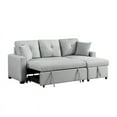 thumbnail image 6 of Francine Gray Linen Fabric Reversible Sleeper Sectional Sofa with Storage Chaise, 6 of 7