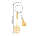 thumbnail image 2 of FELTECHELECTR Zinc Alloy Badminton Racket Keychain 4.6X1.2X0.6In Sports Enthusiast Style 1Pack for Hanging Accessory, 2 of 8