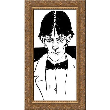 Self portait 16x24 Gold Ornate Wood Framed Canvas Art by Beardsley Aubrey