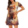 thumbnail image 1 of Fotbe Cute Cloud Pomeranian Bata de Dormir para Mujer con Estampado, Camisón de Algodón de Manga Corta, Ropa de Dormir Casual, 1 of 6