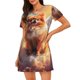 thumbnail image 1 of Easygdp Cute Cloud Pomeranian Camisón de manga corta para mujer, informal, estampado, 1 of 6