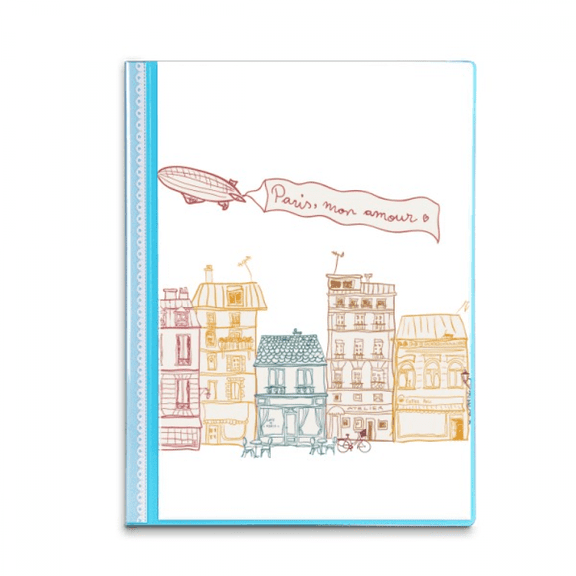 Paris Airship France Mark Line Drawing Book Sheet Protectors Portfolio Binder Folder