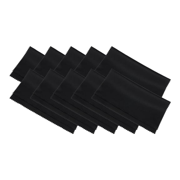 Unique Bargains Microfiber Soft Cleaning Cloth for Camera Lens Black 10pcs