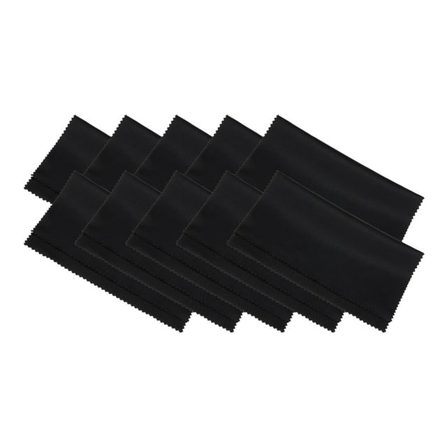 Unique Bargains Microfiber Cleaning Cloth 7' x 6' Soft for Camera Lens, Black 10 Pack